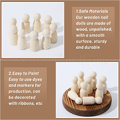 20 шт. 2 стиля необработанных деревянных кукол-прищепок&nbsp;DJEW-BC0001-30