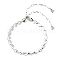 Verstellbare Messing-Herzarmbänder mit Schiebeverschluss für Damen&nbsp;BJEW-JB13600-02