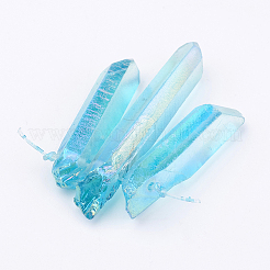 Cuentas de perlas graduadas de cristal de cuarzo natural electrochapado&nbsp;LS-G-P315-A07