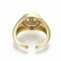 Латунные кольца из манжеты с прозрачным цирконием&nbsp;RJEW-S044-077-NF