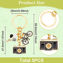5 шт. эмалированный брелок-подвеска в виде воздушного шара/камеры/велосипеда KEYC-NB0001-62