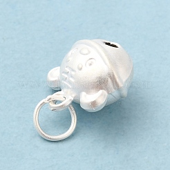 990スターリングシルバーチャーム  タイガーベル  丸カン付き  銀  9x10x7mm  穴：3.5mm&nbsp;STER-G033-02S