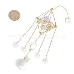 Латунные подвесные ловцы солнца в форме бабочек и ромбов HJEW-JM04251