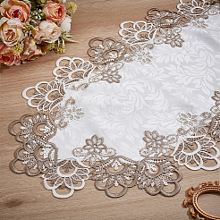 Полиэстеровая вышитая цветочная кружевная лента OCOR-WH0082-328