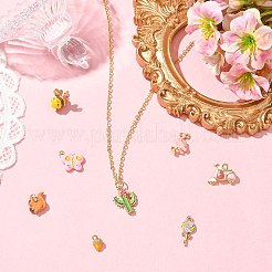 8 pièces 8 styles breloques en alliage d'émail&nbsp;ENAM-CJ0007-39