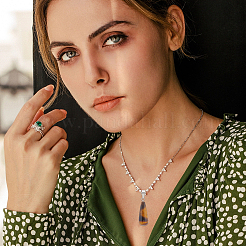 Подвески из натурального тигрового глаза&nbsp;G-UN0001-24