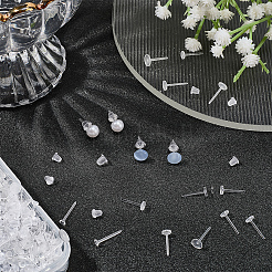 Плоские круглые серьги-гвоздики из пластика/смолы&nbsp;KY-SP0001-46