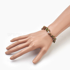 Perline Unakite naturali si estendono bracciali&nbsp;BJEW-JB03860-05