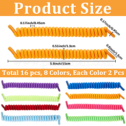 8 пара двухцветных полиэстеровых шнурков с завитками без завязок&nbsp;AJEW-CP0010-32C