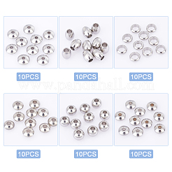 60 шт. 6-х видов проставочных бусин из нержавеющей стали 304&nbsp;STAS-UN0030-57