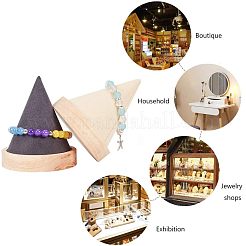 Деревянные конусообразные стенды для ожерелья/браслетов BDIS-FG0001-03