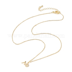 Ожерелье с подвеской в виде слова «без кубического циркония» NJEW-JN04330-02