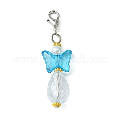 Pendenti con perline acriliche trasparenti a farfalla&nbsp;HJEW-JM00574