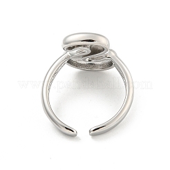 Латунные открытые манжеты с буквами для женщин RJEW-G313-01S-P