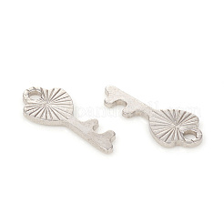 変色しにくい304ステンレススチールペンダント  レーザー切断  キー  ステンレス鋼色  13.5x6x0.8mm  穴：1.4mm&nbsp;STAS-G224-03P