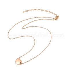 304 нержавеющая сталь кулон в форме сердца ожерелье с цепочкой для женщин NJEW-Z055-03RG