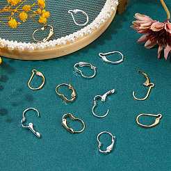 24pcs4スタイル真鍮フレンチフックピアスのパーツ  24KGP本金メッキと925スターリングシルバーメッキ  ゴールデン＆シルバー  6個/スタイル&nbsp;KK-SZ0001-49