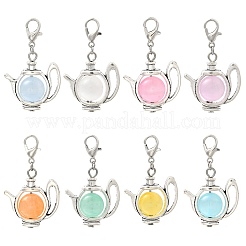 Подвеска для чайника из окрашенного натурального селенита и сплава&nbsp;HJEW-JM04026