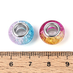 Двухцветные акриловые бусины с эффектом кракелюра в европейском стиле&nbsp;GPDL-N006-01A-05