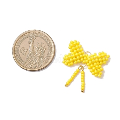 Подвески-бантики из стеклянных бус&nbsp;PALLOY-MZ01055-01