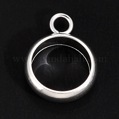 201 ステンレス鋼チューブベイル  ループベイル  リング  銀  12x9x2.5mm  穴：2mm  7mm内径&nbsp;STAS-P198-66E-S