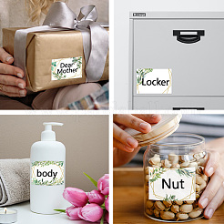 Цветочные ПВХ водонепроницаемые пустые этикетки STIC-WH0023-003