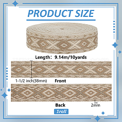 10 ярд полиэстеровой ленты в этническом стиле с ромбами&nbsp;SRIB-FG0001-35B