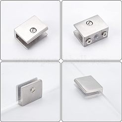 304ステンレス固定クランプ  ステンレス鋼色  33x25x17mm  穴：5mmと7mm&nbsp;STAS-WH0026-06