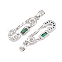 Pendentifs en laiton zircon cubique micro pavé vert&nbsp;CU-CBA9AB3-09P