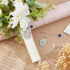 Наборы для изготовления брошей из овального сплава со стразами своими руками&nbsp;DIY-FH0009-70P