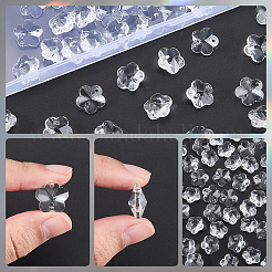 80 pièce de breloques connecteur en verre transparent à facettes&nbsp;GLAA-SP0001-88B-01