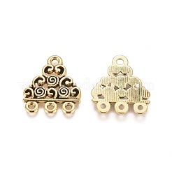 Tibetische Stil Verbinder/Normale Links&nbsp;TIBEP-EA10676YKG-AG-FF