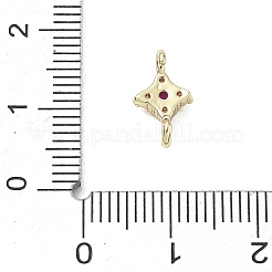 真鍮製ラインストーンペンダント  花のチャーム  14KGP本金メッキ  7x12.5x3mm&nbsp;RB-CBAA948-03G