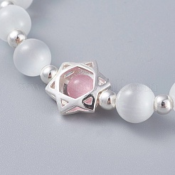 Кошачий глаз с круглыми бусинами BJEW-L037-13