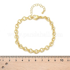 Латунные браслеты-цепочки с кольцами для женщин и мужчин&nbsp;X-BJEW-K273-09G