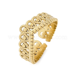 Кольцо-манжета из нержавеющей стали 304 с короной для женщин&nbsp;LS-RJEW-Z083-03G-05