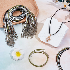 50 Stück 5 Farben 1.5 mm rund geflochtene Polyesterschnur zur Herstellung von Halsketten&nbsp;MAK-CL0001-02