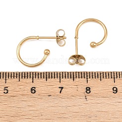 Boucles d'oreilles à tige en acier inoxydable 304 en forme de C&nbsp;EJEW-Z154-01G-01