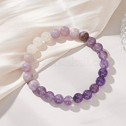 Браслеты из круглых бусин натурального аметиста диаметром 8.5 мм&nbsp;BJEW-JB12986-01