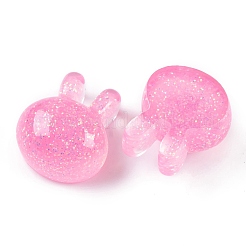 Cabochons décodés lapin en résine époxy transparente&nbsp;CRES-P035-03D