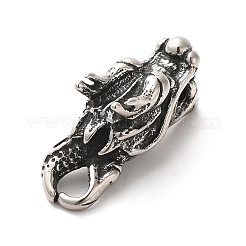 304ステンレス鋼チューブベイル  ループベイル  ドラゴン  アンティークシルバー  34.5x13x16mm  穴：6.5x6mm  内径：6x6mm&nbsp;STAS-P325-18AS