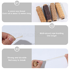 6 рулон 6-х цветного плоского вощеного полиэфирного шнура YC-CY0001-01
