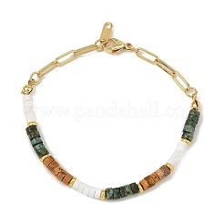 Pulseras de cuentas de jaspe natural y turquesa africana natural (jaspe)&nbsp;BJEW-JB14427