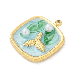 Эмалевые подвески из нержавеющей стали 304 на тему океана&nbsp;STAS-Q352-03G-F