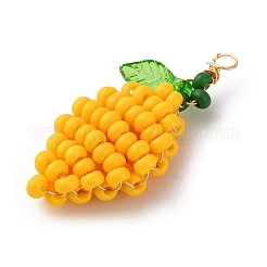 Подвески из стеклянных бусин в форме лимона&nbsp;PALLOY-MZ00787