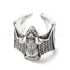 Кольца из сплава летучей мыши с открытыми манжетами для мужчин и женщин RJEW-G286-02AS
