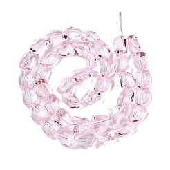 電気メッキガラスビーズセット  多面カット  石  ピンク  15.5~16x12x9mm  穴：1.4mm  約39~40個/連  22.99~24.65インチ（58.4~62.6cm）&nbsp;EGLA-N012-05F