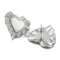 Серьги-гвоздики в форме сердца из нержавеющей стали 304 EJEW-M233-20P