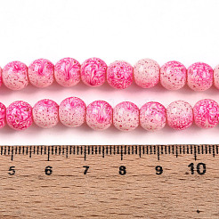 Прозрачная выпечка окрашенные стеклянные бусины нити&nbsp;DGLA-N009-8mm-01