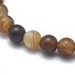 Braccialetti elastici in agata naturale fasciata / agata rigata&nbsp;BJEW-K212-C-003